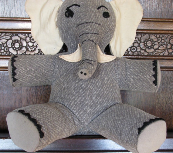 vintage stuffed elephant