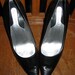 Vintage Shoes Style Black Leather Heels, Pumps, Nine West, Like New, Size 6 1/2 Sexy Retro Stilettos, Classic Sultry High Heel Pumps 20c