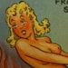 Vintage 1940's WWII Pin Up Girl art Busty Sexy "St. Paul, Newspaper Ball, her dress caught on fire and exposed her front page Sport Section