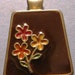 Vintage 1970's Jewelry Brown Resin Pendant, Flowers, Floral Bouquet, Spring Time retro 70's Flowers unique Flower collectible