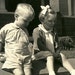 1940's Mary Jane & Billy, Sitting on the Sidewalk, Sweet Toddler Pic