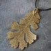 Real Leaf Pendant Necklace - 24k Gold - Oak