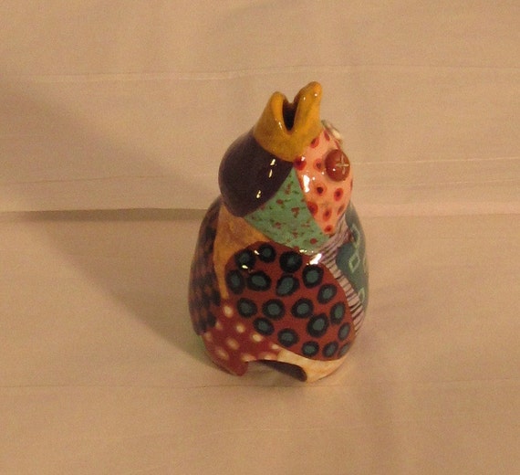 Items similar to Hand painted Checkered Belly Bonnie Dean Pie Bird on Etsy