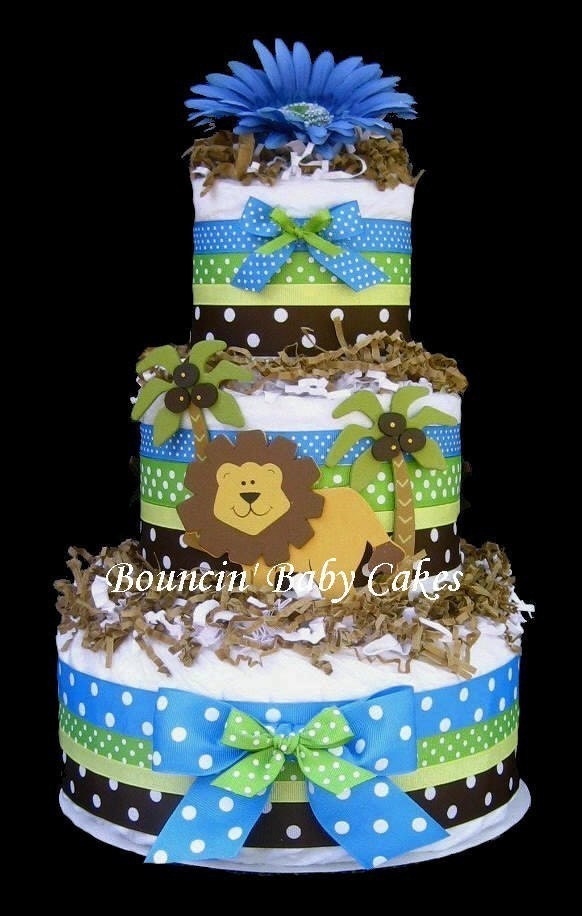 baby jungle cake shower of Centerpiece Shower the Diaper King Jungle Cake Baby