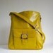 Yellow Leather Pocket Messenger Bag