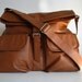 Brown Leather Handbag Messenger Bag