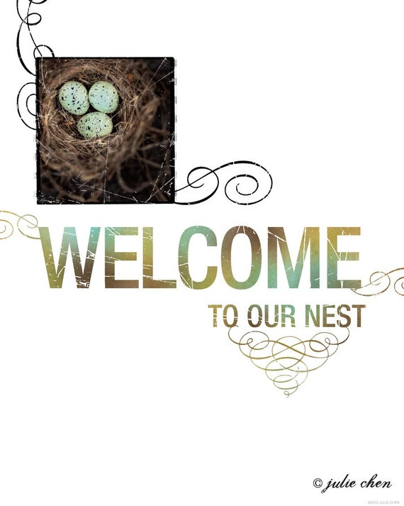WELCOME to OUR NEST Inspirational Art Home Decor