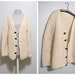 Vintage 1960s Fisherman Knit Sweater Cardigan