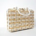 Vintage 1950s Handbag / Lucite Handbag / Wicker Bag