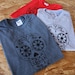 Hand Press Silk Screen Sugar Skull day of the dead Gray Heather T Shirts UNISEX