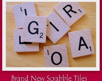 50 BRAND NEW Wood Scrabble Tiles For Pendant Making, Fridge Magnets, Scrapbooking, Card Making, Zipper Pulls, etc