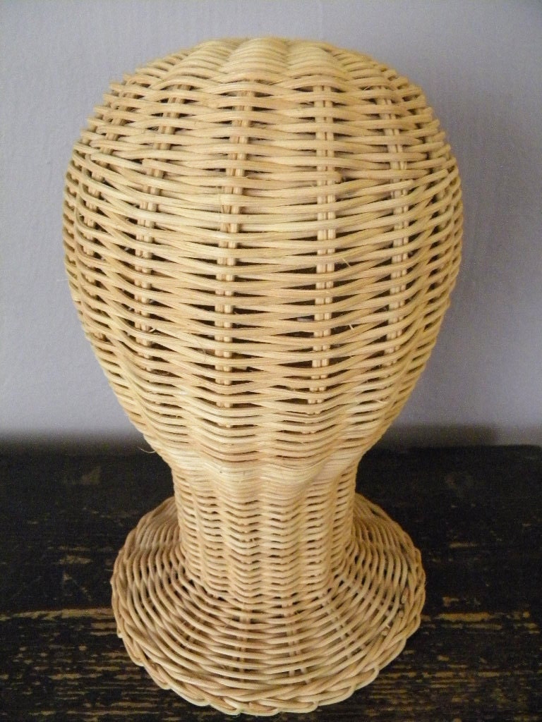 Vintage Wicker Hat Stand or Mannequin Head by SongbirdSalvation