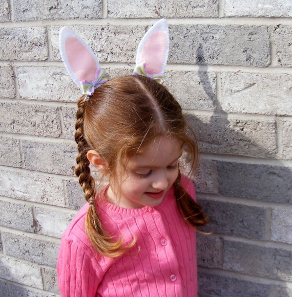 Items similar to Felt Easter Bunny Ear Hair Clips on Etsy