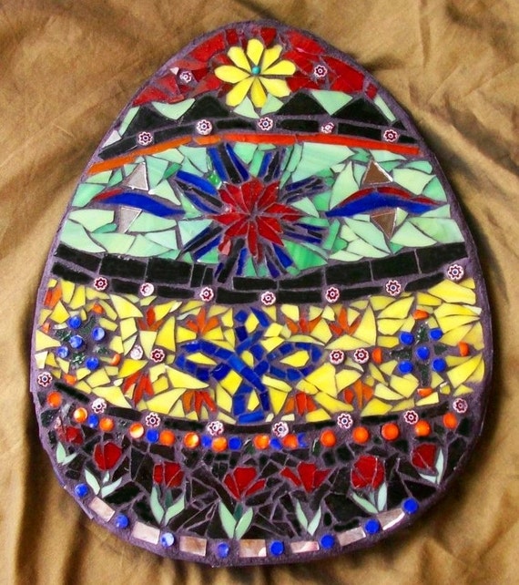 Colorful Mosaic Spring Easter Egg