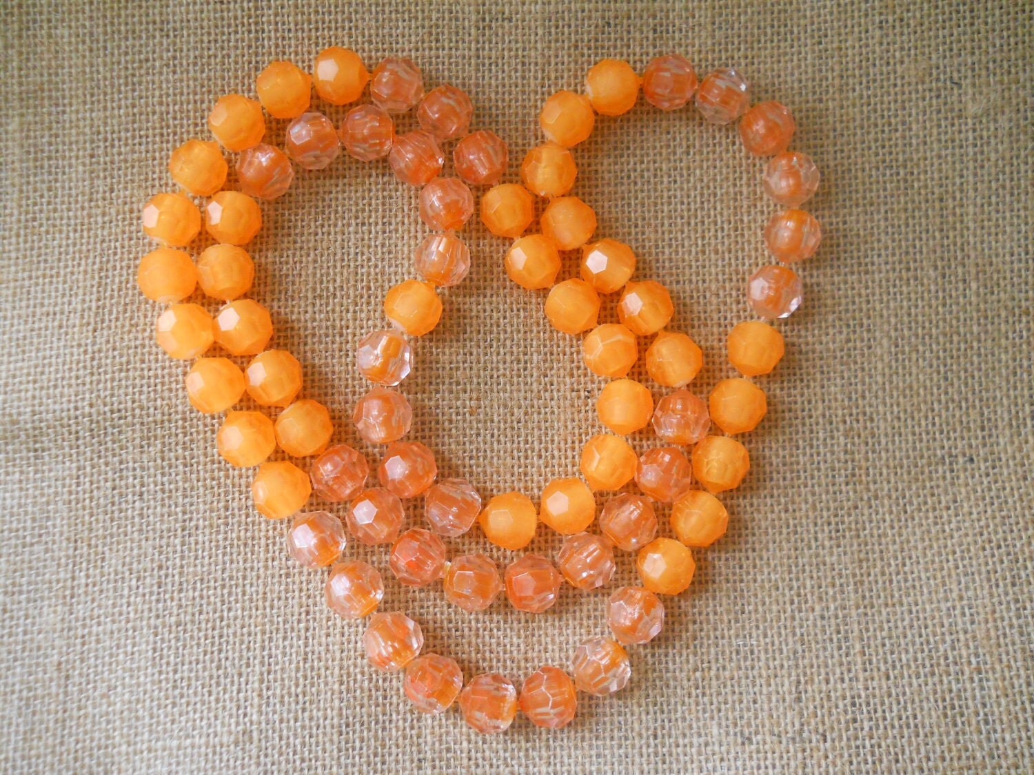 vintage pop beads in orange by polkadotrose on Etsy