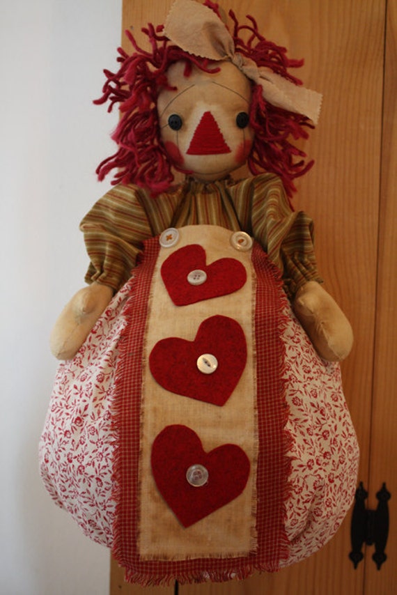 Raggedy ann doll Sewing Pattern Plastic Bag Keeper