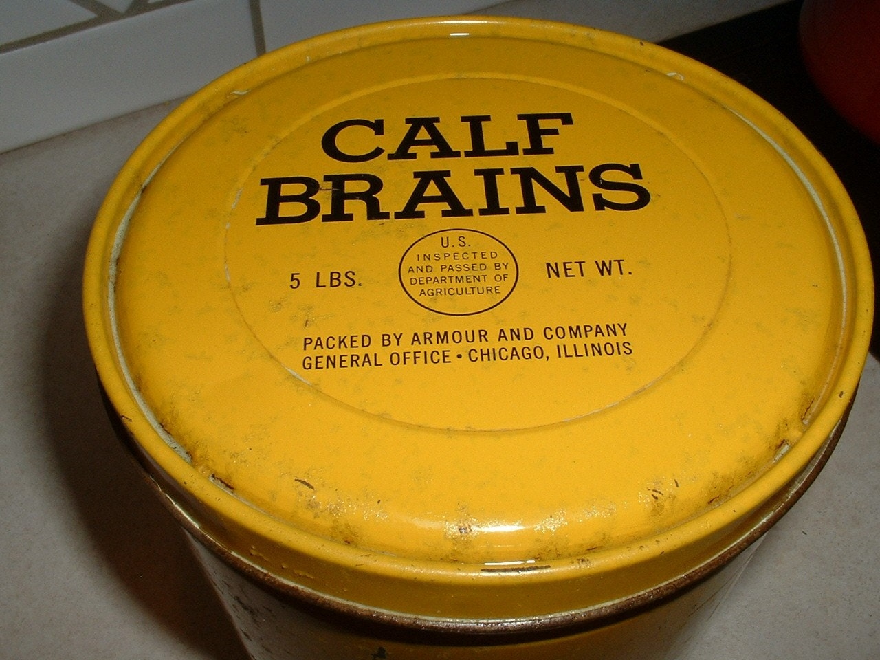 Vintage Advertising Tin Armour Calf Brains by WineSignsetc on Etsy