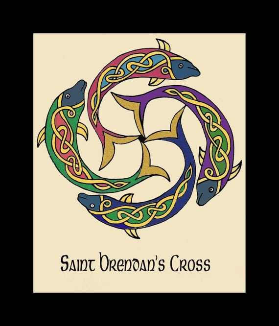 Celtic Art St Brendans Cross by ArtByFrances on Etsy
