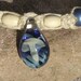 Thick Hemp Necklace Large Blue Glass Mushroom Pendant and Assorted Beads SALE