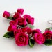 Pink Fuchsia Rose Bracelet - Handmade Polymer Clay Rose Bracelet - Pink Fuchsia Rose Jewelry - Pink Fuchsia Bracelet - Pink Fuchsia Wedding