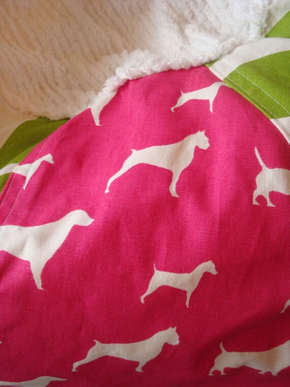 Pink and Green Funky Floral and Dog print bean bag chair