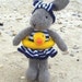 Bunty Bunny Rabbit Goes Swimming pdf email toy knitting pattern by debi birkin