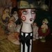 Hand Painted Flapper Mannequin Head Vintage Redhead Smoking Boudoir Doll Style Hat Display