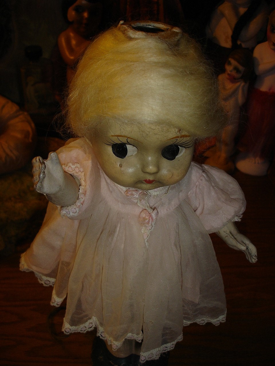 Wonderful Rare Flapper Carnival Kewpie Doll Lamp With Vintage