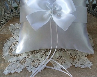 Ring Bearer Pillow Wedding Handmade "NUANCE"Choose White OR Ivory