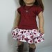18 inch Doll Clothes American Girl Ruffled Paw Prints Skirt, Tee, Boots and Necklace