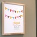 Bunting Flag Birth Date Print modern nursery art poster custom - 8x10