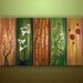CUSTOM PAINTING Huge Abstract Asian Zen Tree Poppies Bamboo Cherry Blossom Modern Original Art by Gabriela 50x30