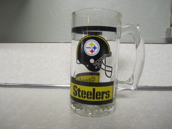 Vintage Pittsburgh Steelers Glass Beer Mug