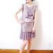 vintage 1990s / 90s does 20s flapper dress / chiffon / heart cutout / pastel / mauve / purple / S