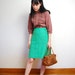 Reserved for Jun till july 21st vintage 1960s / mod / scallop hem / kelly green / high waist / skirt / A line / S