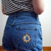 vintage 1990s / star and moon / denim short shorts / high waist / grunge / S-M