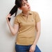 vintage 1980s / Lacoste / taupe / extra small / polo / tee shirt / preppy 80s / S