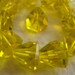Vintage Glass Beads (2) Stunning Vaseline Yellow Crystal Bell Beads