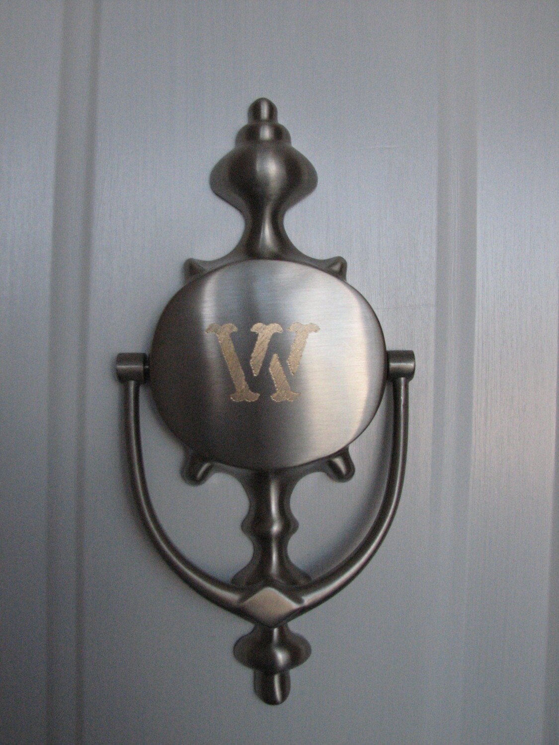 Engraved Door Knocker Satin Nickel