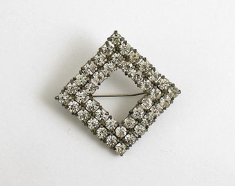 Vintage Rhinestone Brooch Costume Jewelry