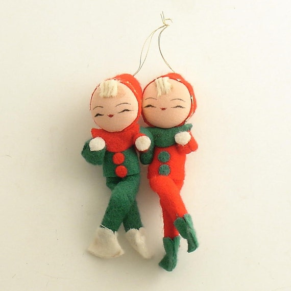 vintage christmas tree ornament pixies elves by efinegifts vintage christmas tree ornament pixies elves by efinegifts