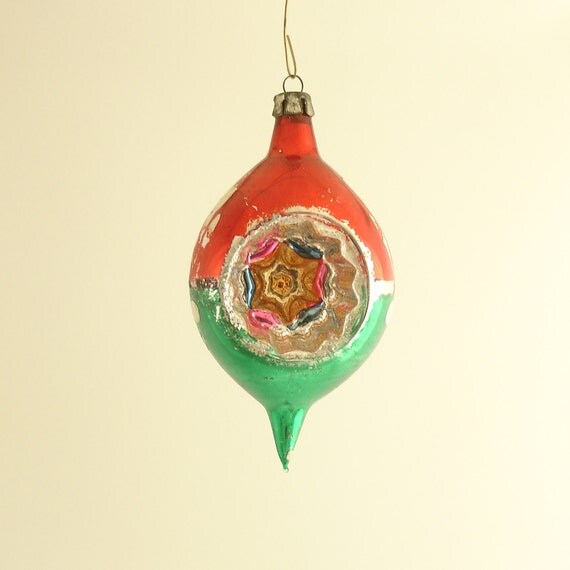 vintage christmas ornament glass teardrop indent vintage christmas ornament glass teardrop indent