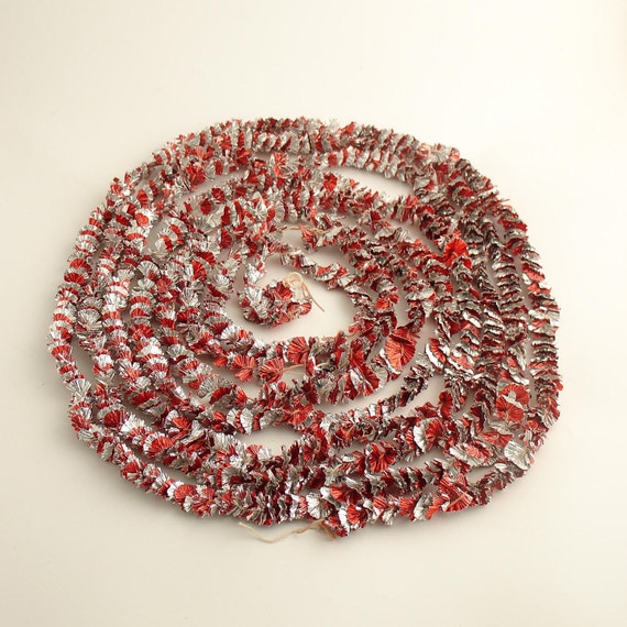 vintage red and silver christmas tree garland vintage red and silver christmas tree garland