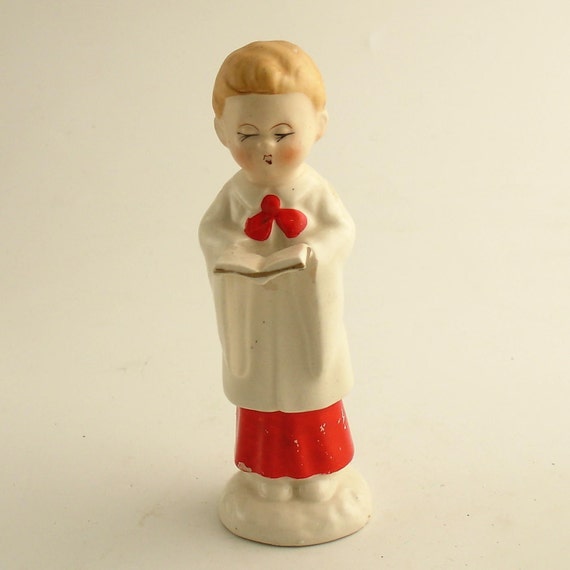 Vintage Choir Boy China Figurine Christmas Decoration