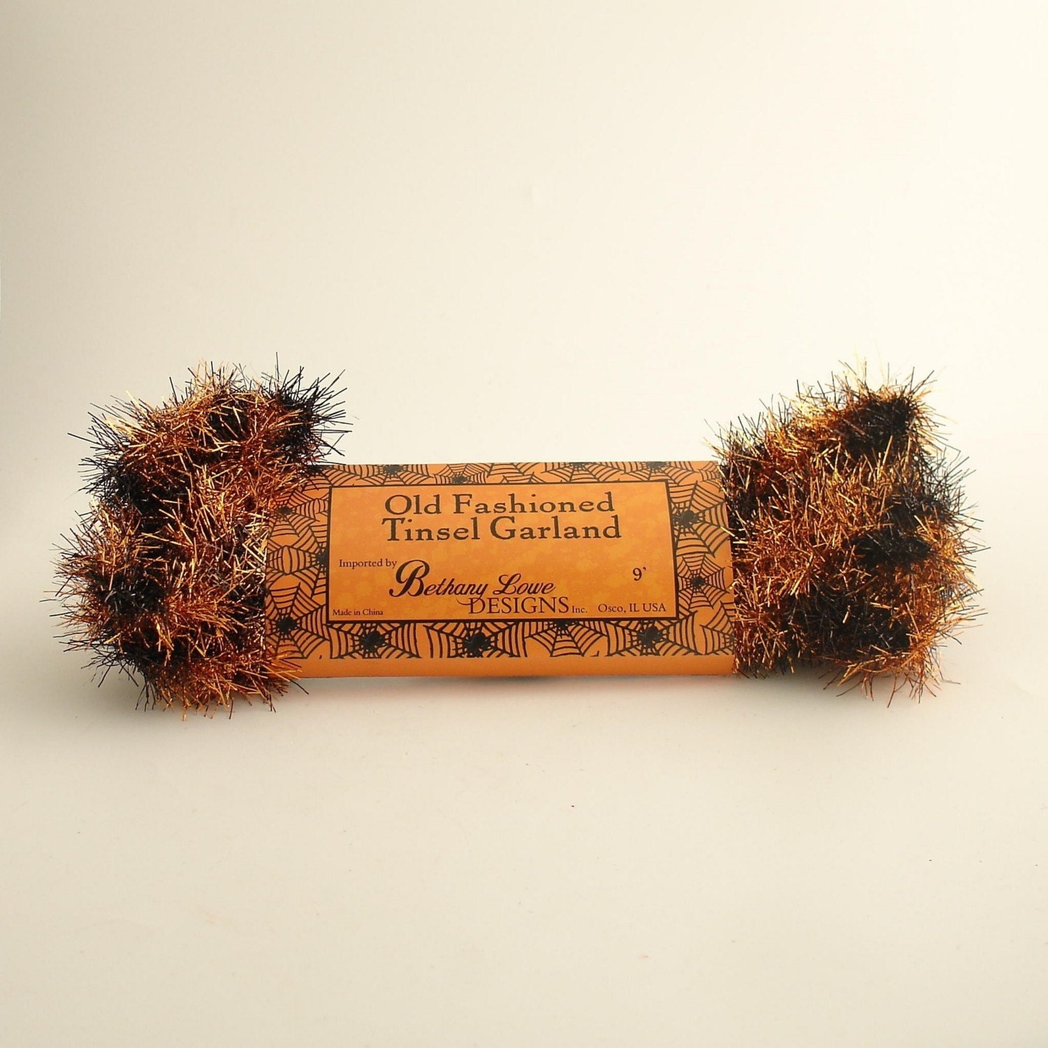 orange and black vintage style wired tinsel garland halloween orange and black vintage style wired tinsel garland halloween