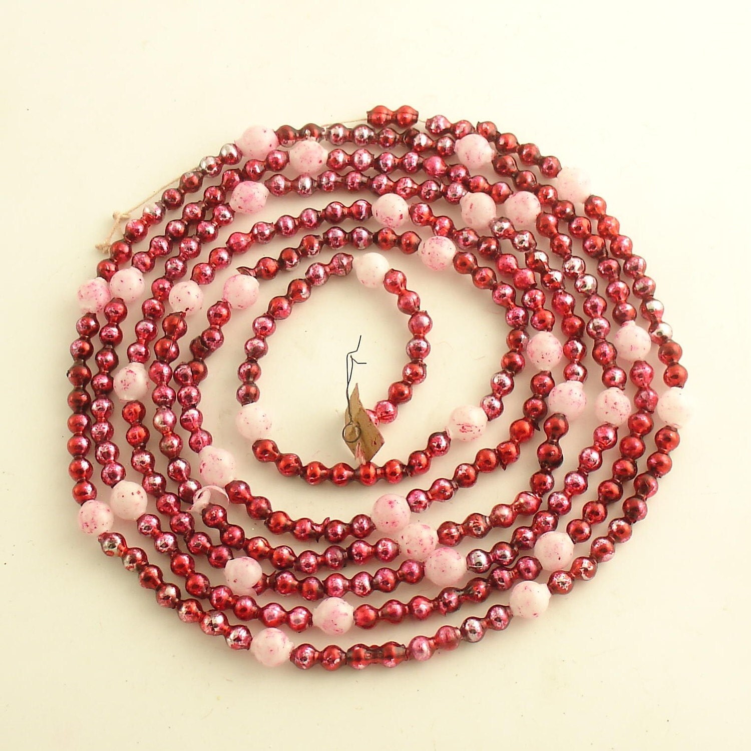 vintage pink glass bead christmas tree garland vintage pink glass bead christmas tree garland