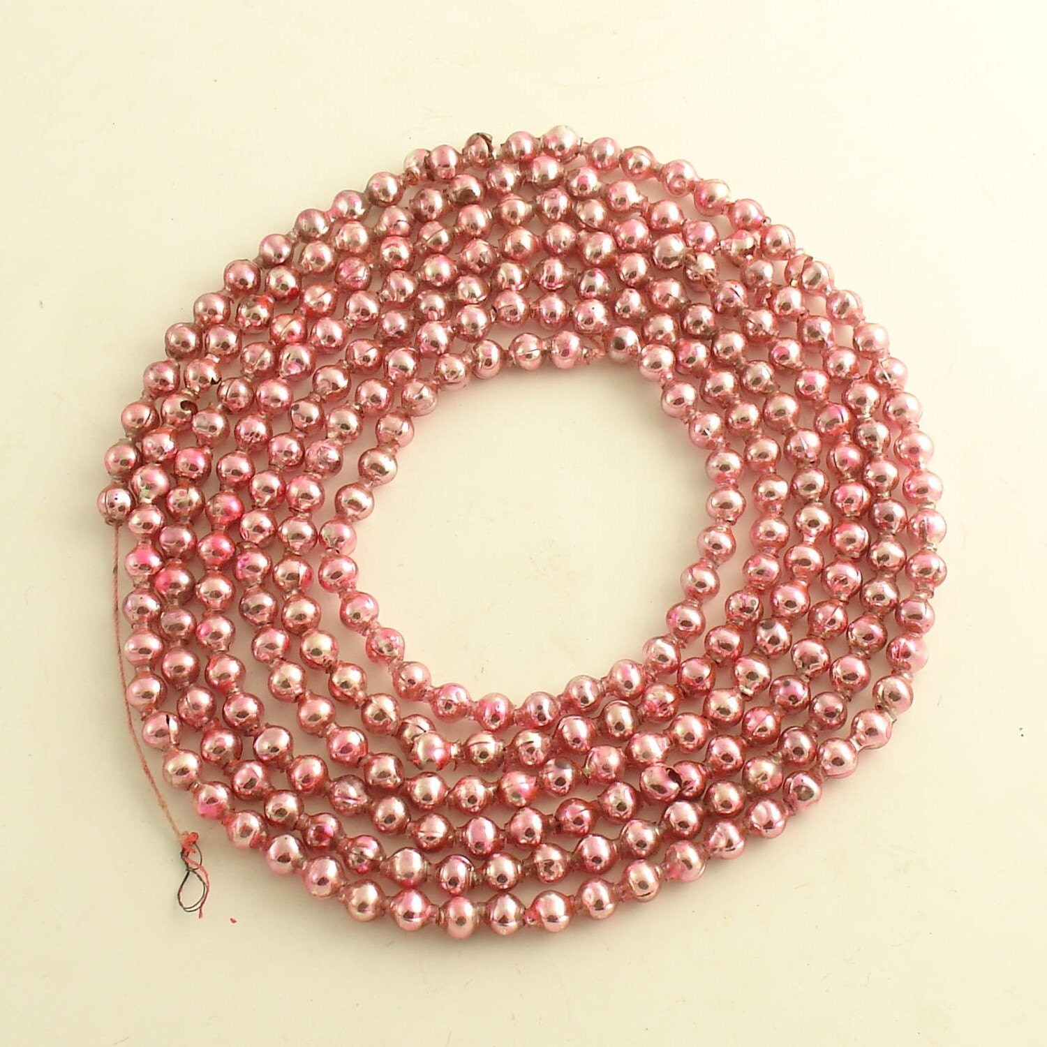 vintage pink glass bead christmas tree garland vintage pink glass bead christmas tree garland