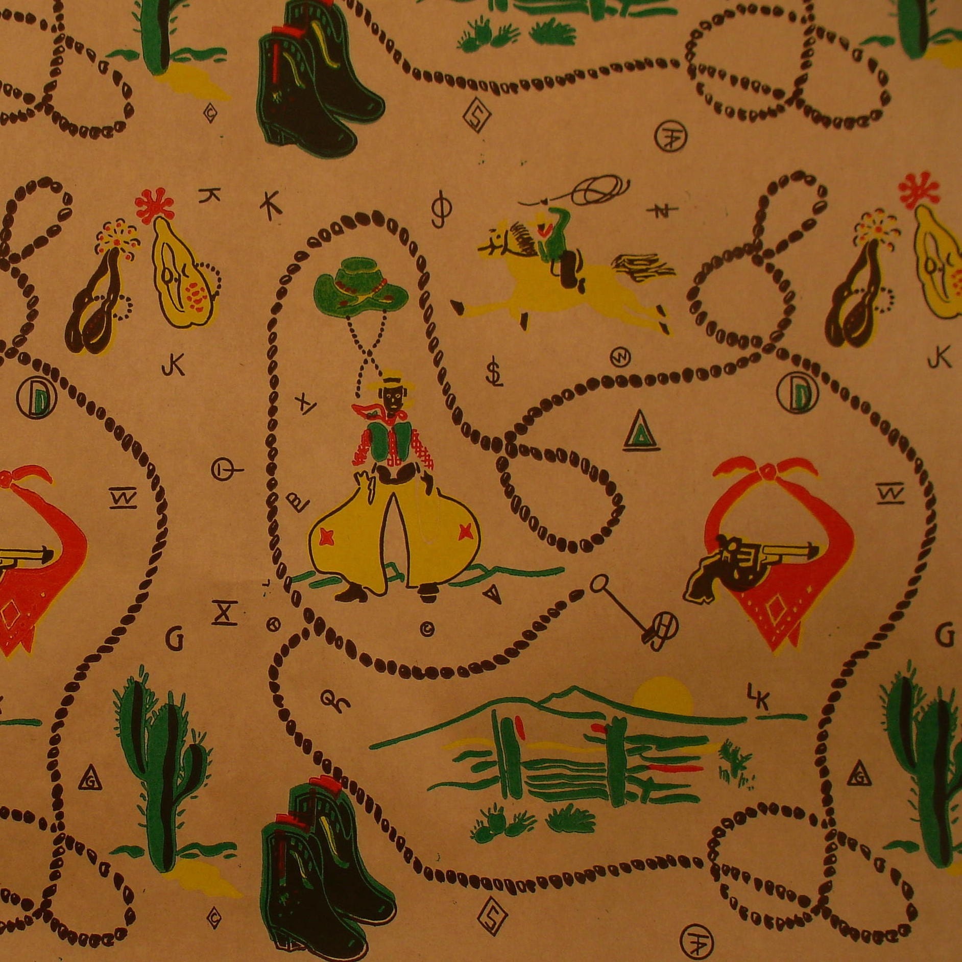 Western Christmas Wrapping Paper 