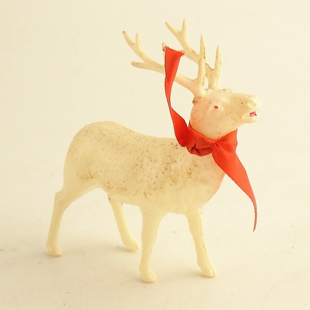 Vintage Celluloid Reindeer Christmas