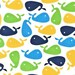 Robert Kaufman Urban Zoology Bright Whales Cotton Quilting Fabric 1 Yard